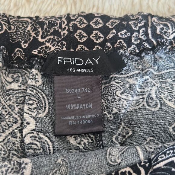 Friday Los Angeles black and white maxi skirt size large - Picture 9 of 16